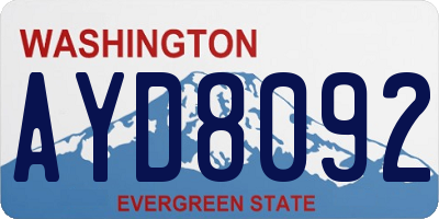 WA license plate AYD8092
