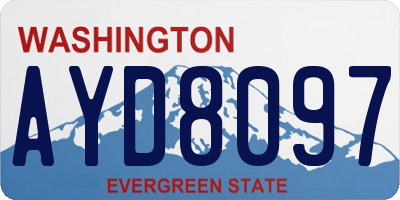 WA license plate AYD8097
