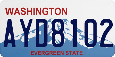 WA license plate AYD8102