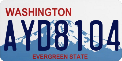 WA license plate AYD8104