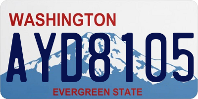 WA license plate AYD8105