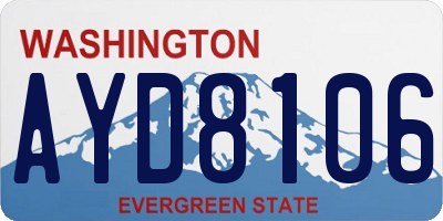 WA license plate AYD8106