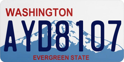 WA license plate AYD8107