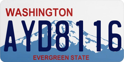 WA license plate AYD8116