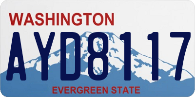 WA license plate AYD8117