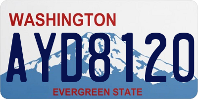 WA license plate AYD8120