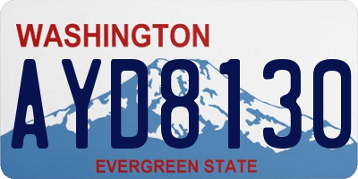 WA license plate AYD8130