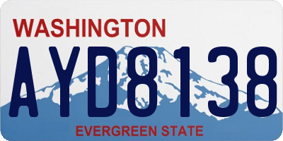 WA license plate AYD8138