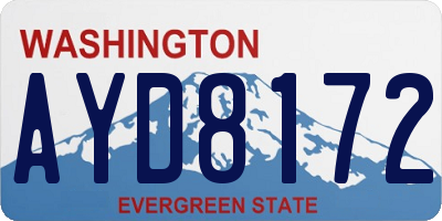 WA license plate AYD8172