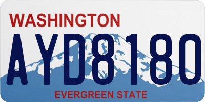 WA license plate AYD8180