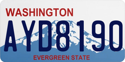 WA license plate AYD8190