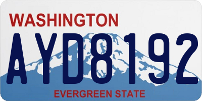 WA license plate AYD8192