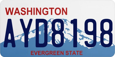 WA license plate AYD8198