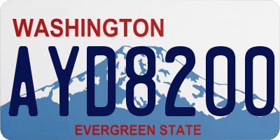WA license plate AYD8200