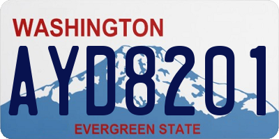 WA license plate AYD8201