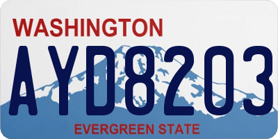 WA license plate AYD8203