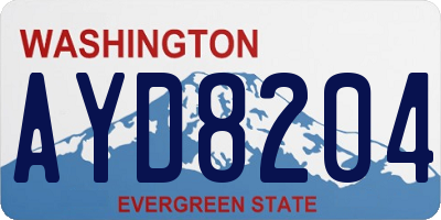 WA license plate AYD8204