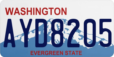 WA license plate AYD8205