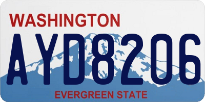 WA license plate AYD8206