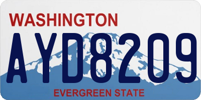 WA license plate AYD8209