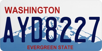 WA license plate AYD8227
