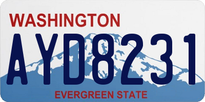 WA license plate AYD8231