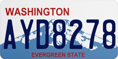 WA license plate AYD8278