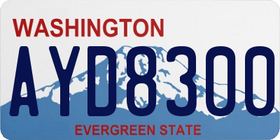 WA license plate AYD8300