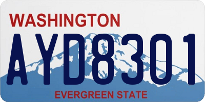WA license plate AYD8301