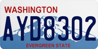 WA license plate AYD8302