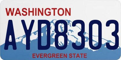 WA license plate AYD8303