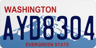 WA license plate AYD8304