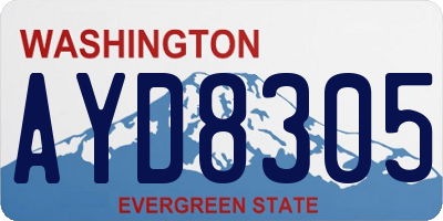 WA license plate AYD8305