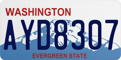 WA license plate AYD8307