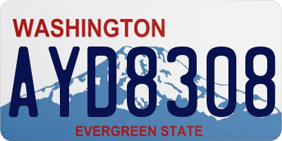 WA license plate AYD8308