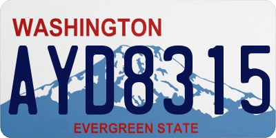 WA license plate AYD8315