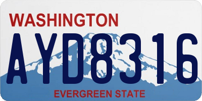 WA license plate AYD8316