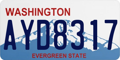 WA license plate AYD8317