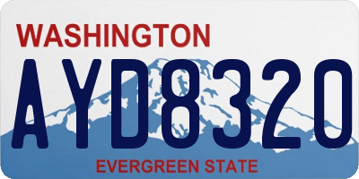 WA license plate AYD8320