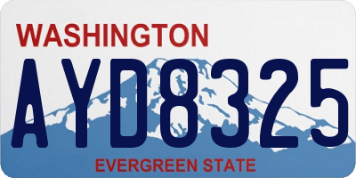 WA license plate AYD8325