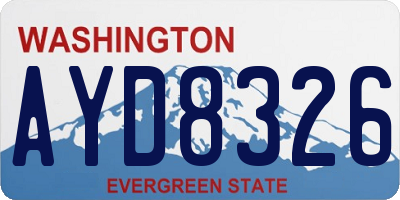 WA license plate AYD8326