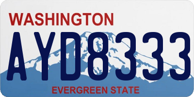WA license plate AYD8333