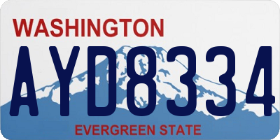 WA license plate AYD8334
