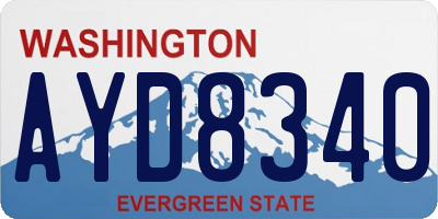 WA license plate AYD8340