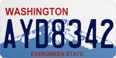 WA license plate AYD8342