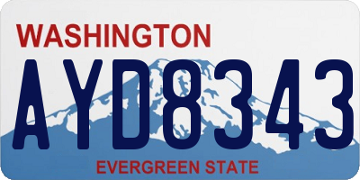 WA license plate AYD8343