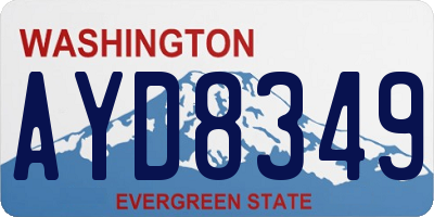 WA license plate AYD8349