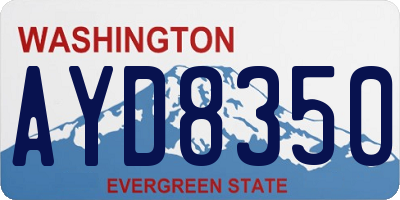 WA license plate AYD8350