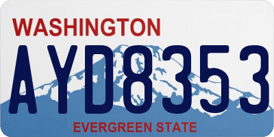 WA license plate AYD8353