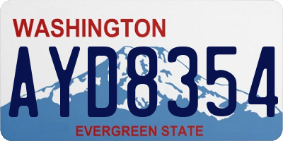 WA license plate AYD8354